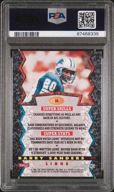 1994 Stadium Club Bowmans Best Black #14 Barry Sanders PSA 10 GEM MT