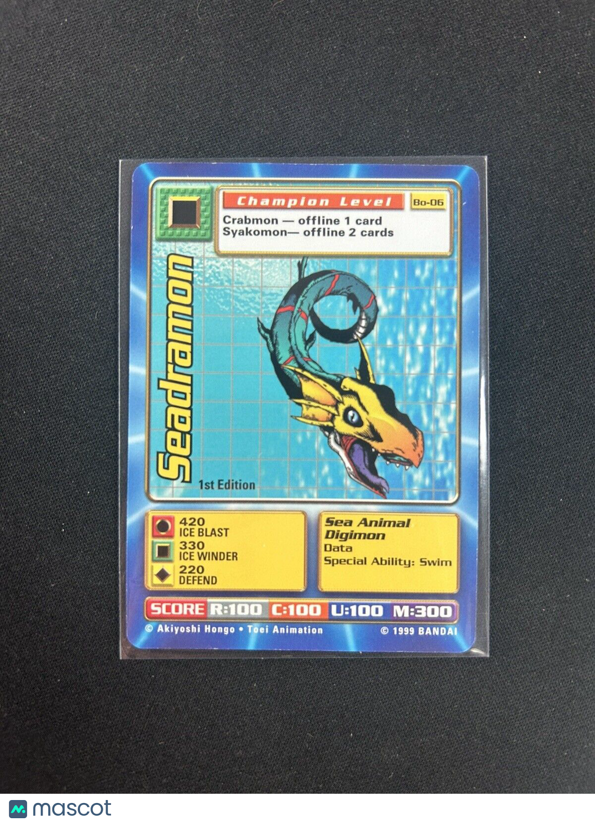 1999 Digimon Champion Seadramon #BO-06  1st Edition  Near Mint