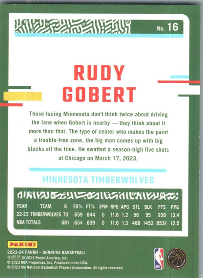 2023-24 Panini Donruss - #16 Rudy Gobert