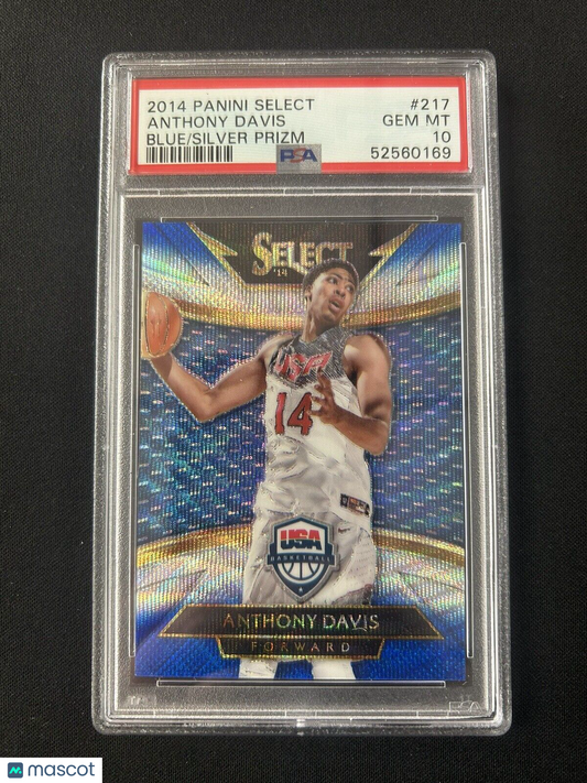 2014 Panini Select Blue Silver Prizm USA Olympics Anthony Davis PSA 10