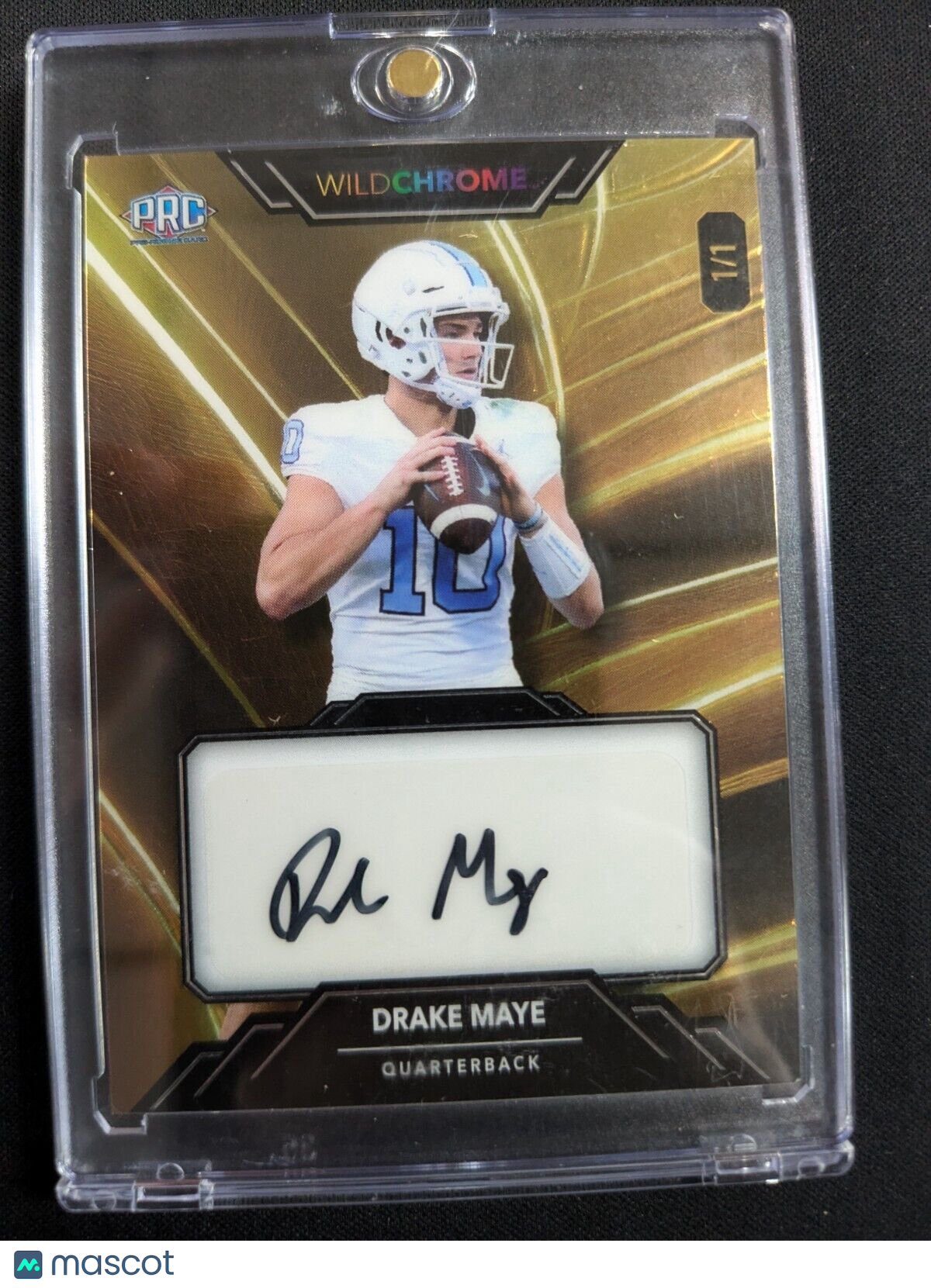 2023 Wild Card Wildchrome Gold Drake Maye #WCL-PRA (PRC) 1/1 Auto