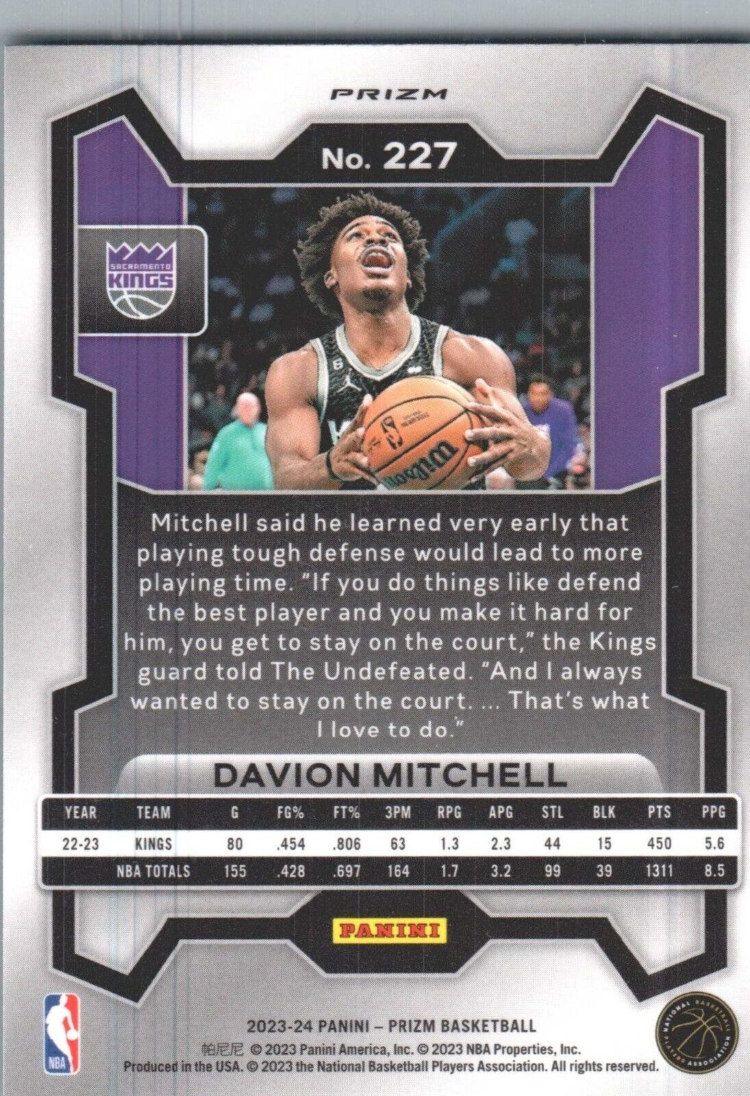 2023-24 Panini Prizm - Green Prizm #227 Davion Mitchell