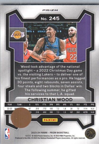 2023-24 Panini Prizm - Red Ice Prizm #245 Christian Wood