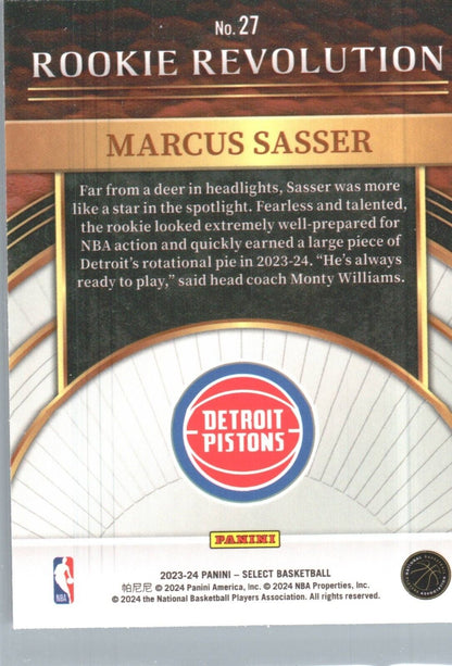 2023-24 Panini Select - Rookie Revolution #27 Marcus Sasser (RC)