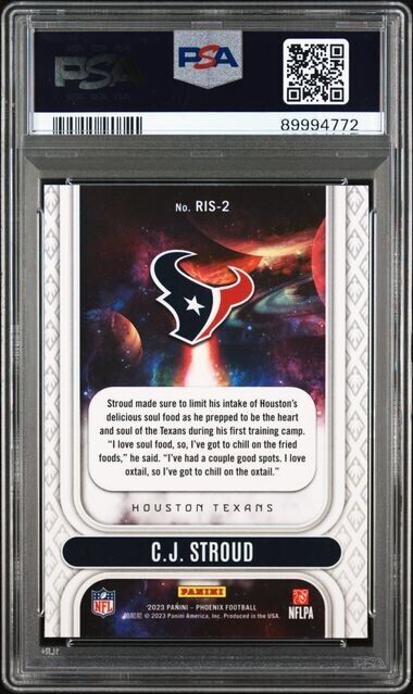 2023 Panini Phoenix Rookie Rising #RIS2 CJ Stroud PSA MINT 9