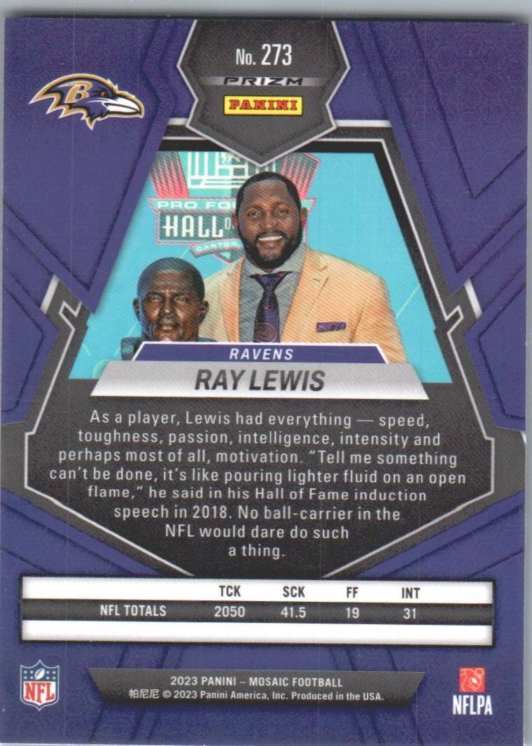 2023 Panini Mosaic #273 Ray Lewis Red Mosaic