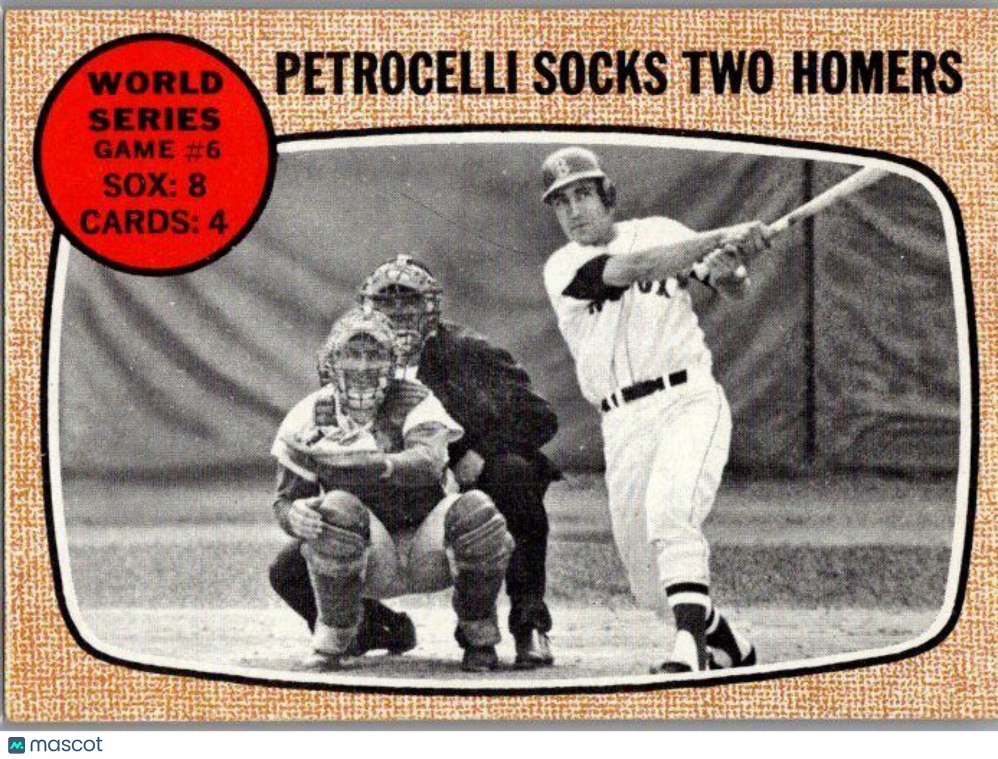 1968 Topps #156 World Series Game #6 - Petrocelli Socks Two Homers