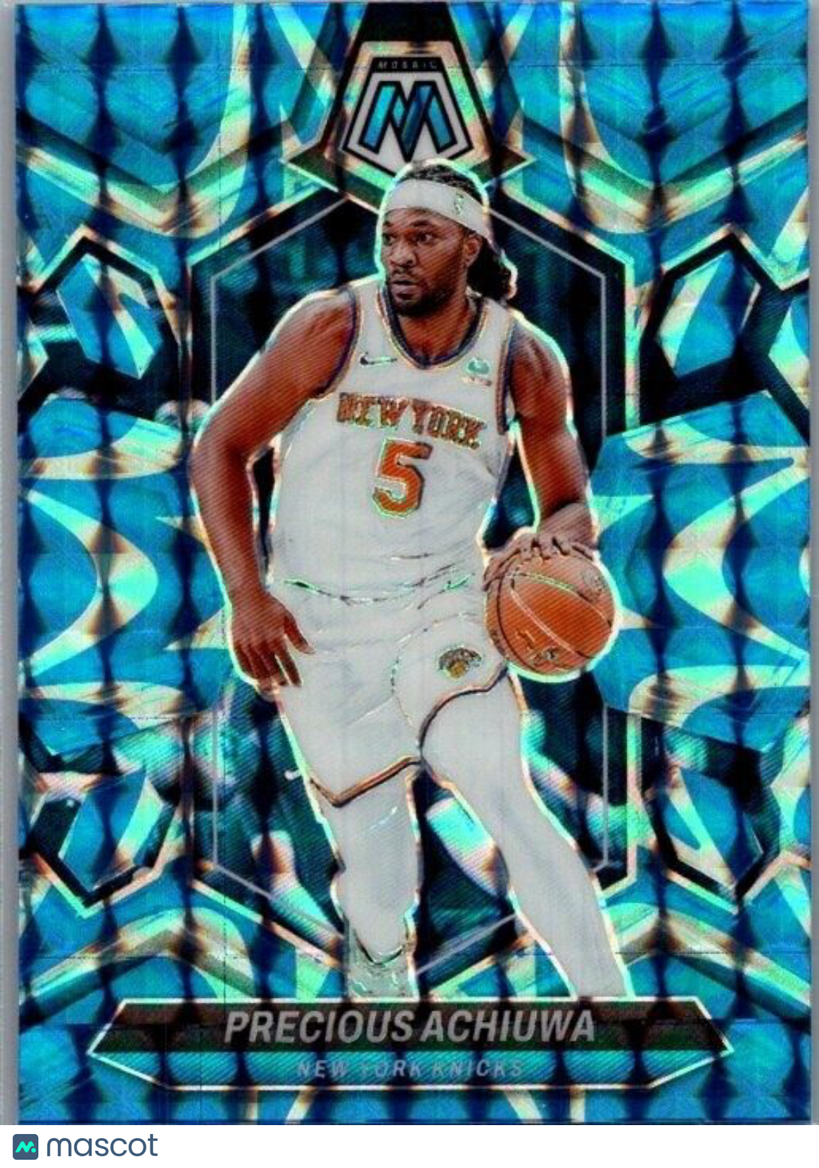 2023-24 Panini Mosaic - Reactive Blue Mosaic Prizm #34 Precious Achiuwa