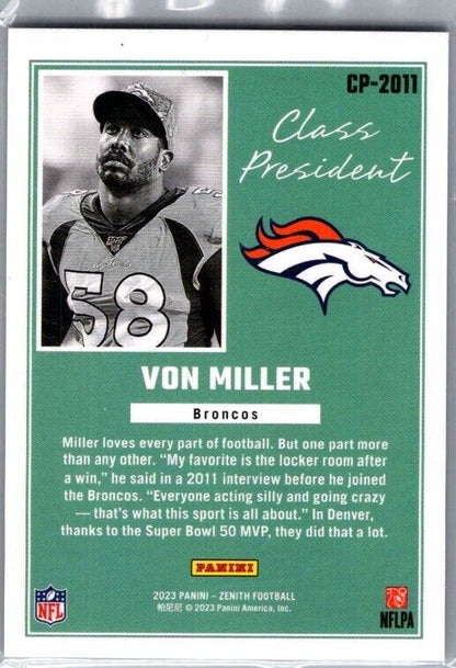 2023 Panini Zenith - Class President Von Miller #CP-2011