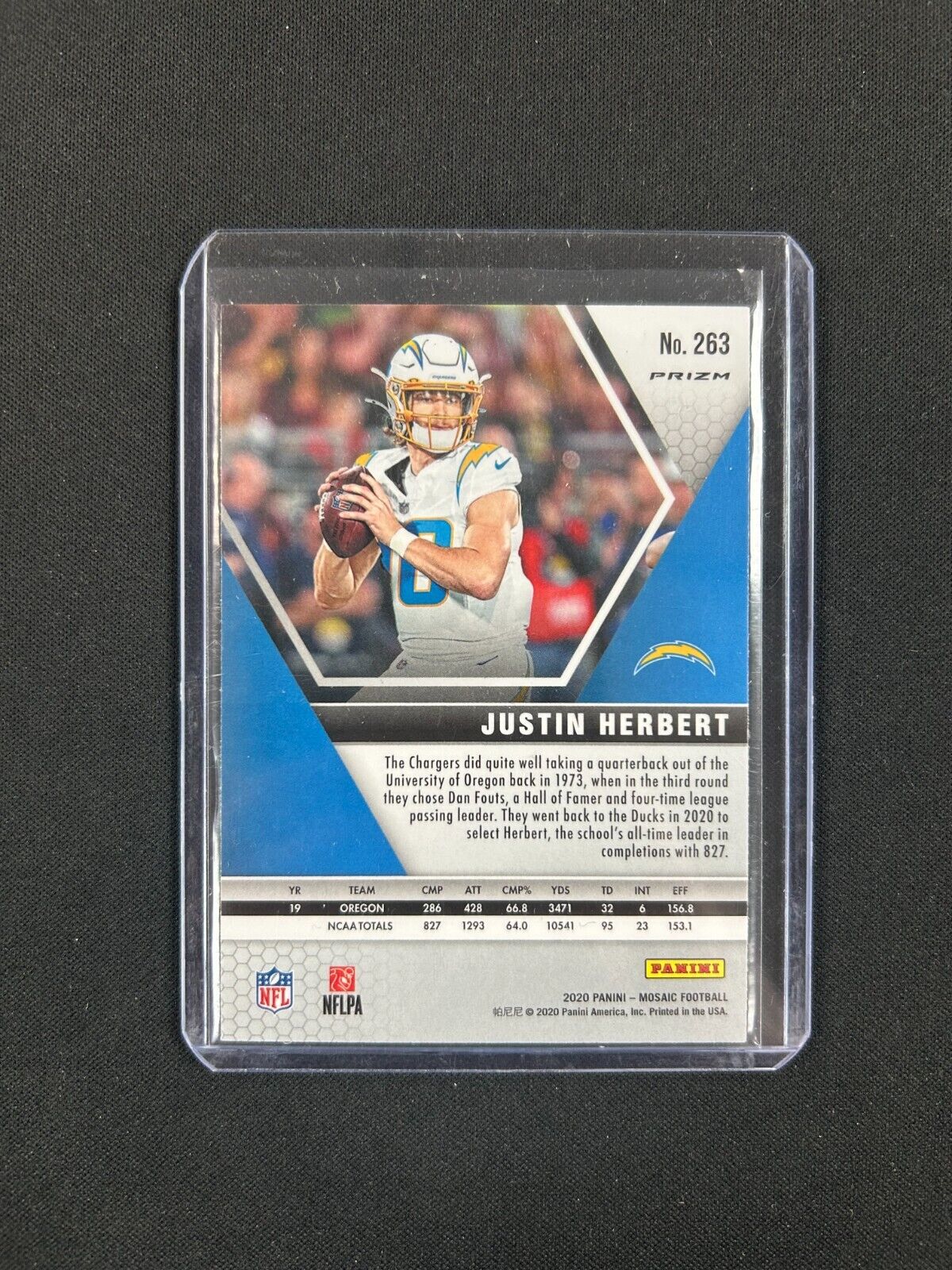 2020 Panini Mosaic - NFL Debut Mosaic Camo Pink Prizm #263 Justin Herbert (RC)