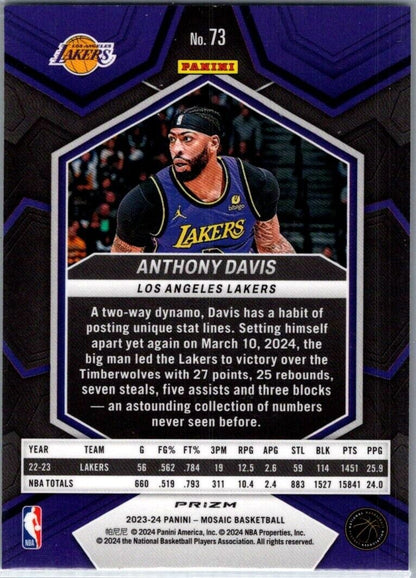 2023 Panini Mosaic Anthony Davis #176 Green Mosaic