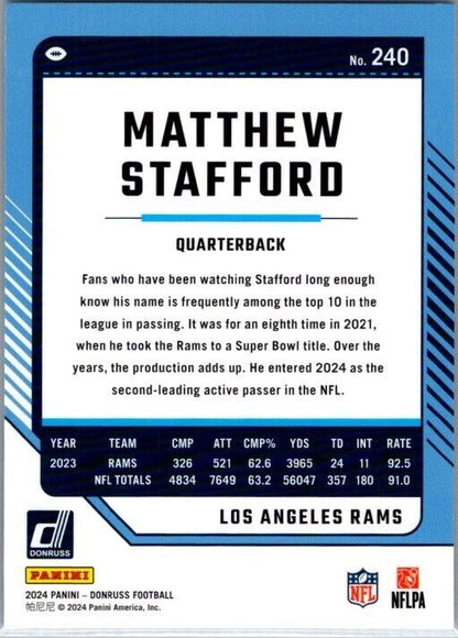 2024 Panini Donruss - #240 Matthew Stafford