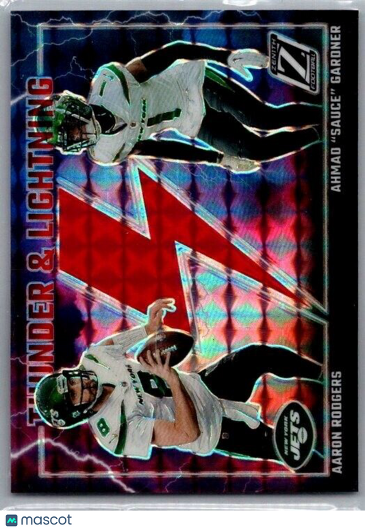 2023 Panini Zenith - Thunder & Lightning #16 Aaron Rodgers, Ahmad Gardner Prizm