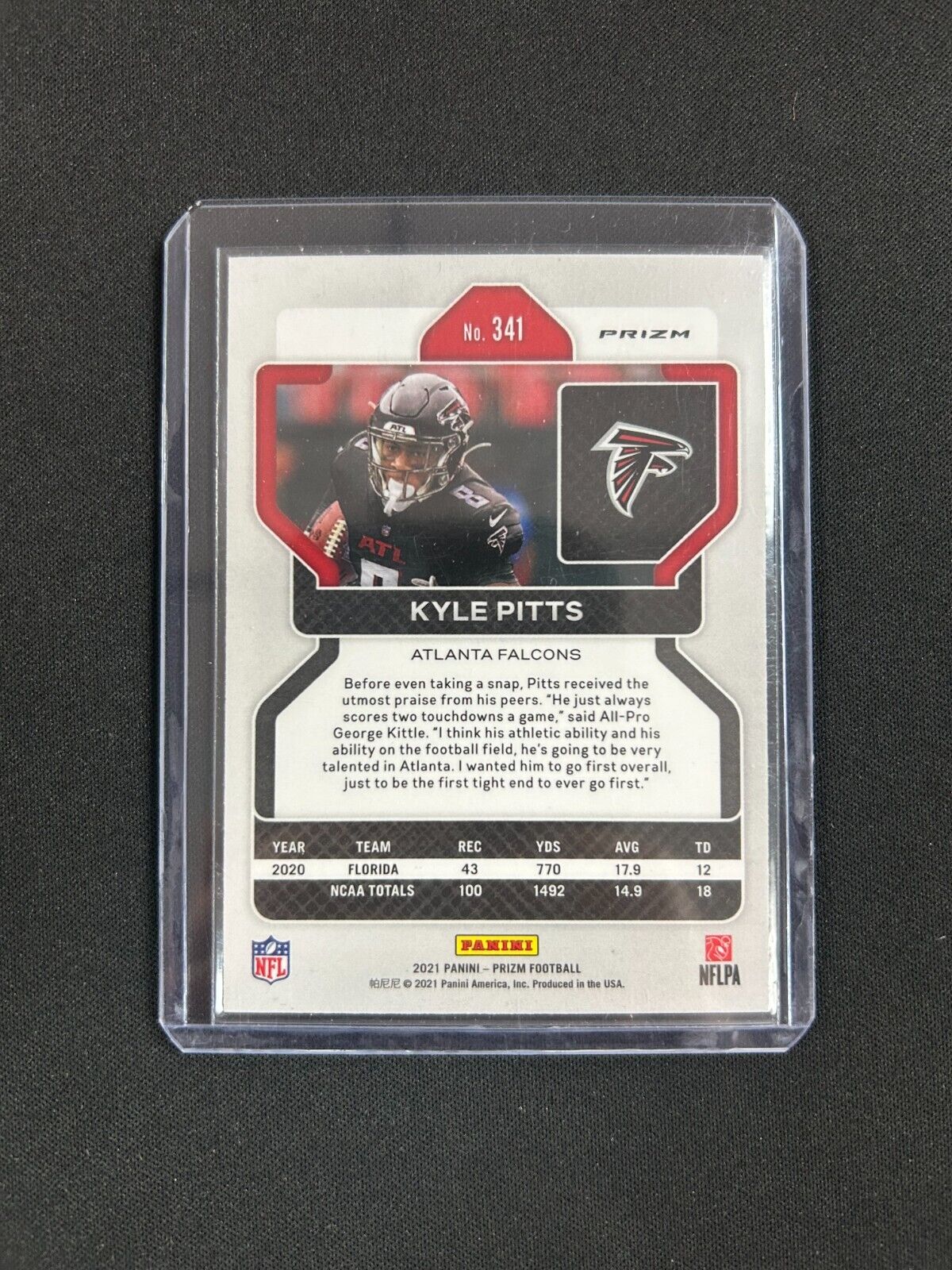 2021 Panini Prizm Red Cracked Ice #341 Kyle Pitts