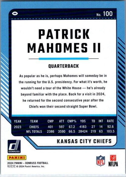 2024 Panini Donruss - #100 Patrick Mahomes II