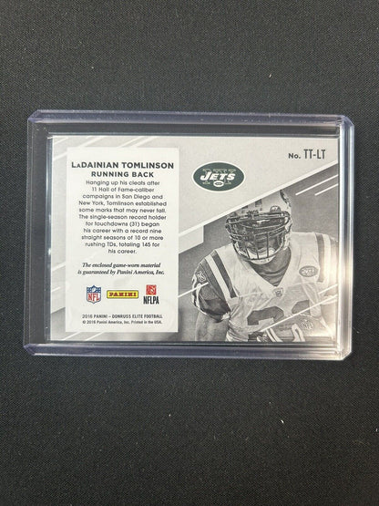 2016 Donruss Elite Ladainian Tomlinson Blue Throwback Game Worn Jersey #/99