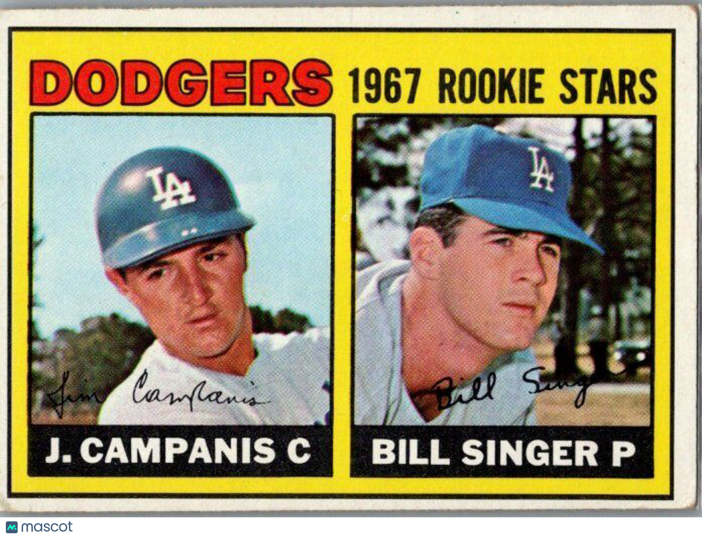 1967 Topps #12 Dodgers 1967 Rookie Stars (Jimmy Campanis / Bill Singer)