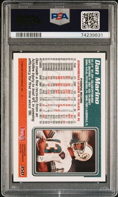 DAN MARINO Dolphins HOF 1995 Topps J #350 PSA 10