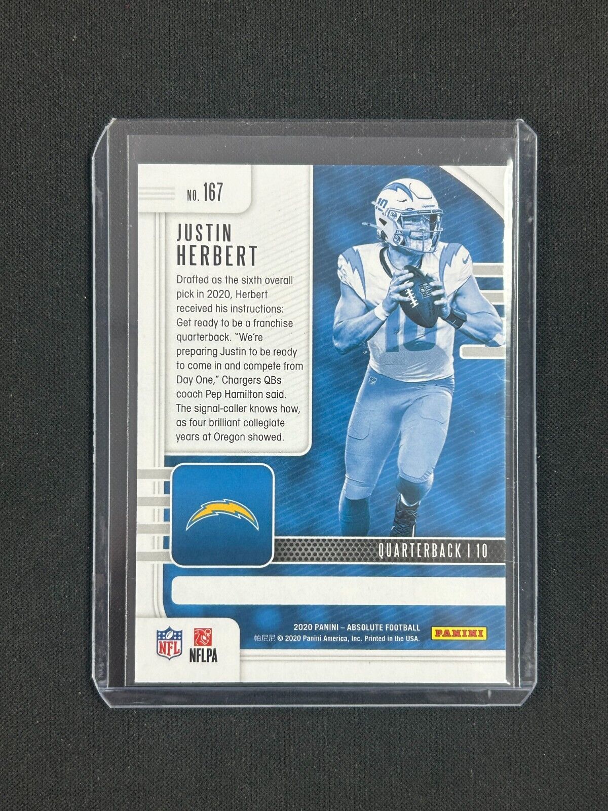 2020 Panini Absolute - Rookie #167 Justin Herbert (RC)