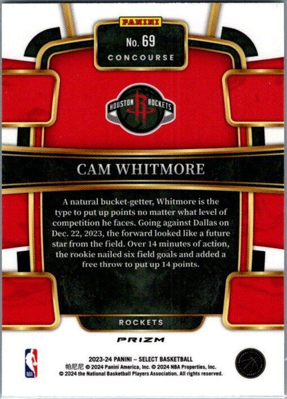 2023-24 Panini Select #69 Cam Whitmore Green Shock Prizms