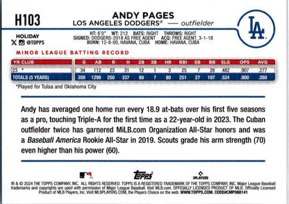 2024 Topps Holiday #H103 Andy Pages