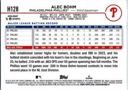 2024 Topps Holiday #H128 Alec Bohm Silver Glitter