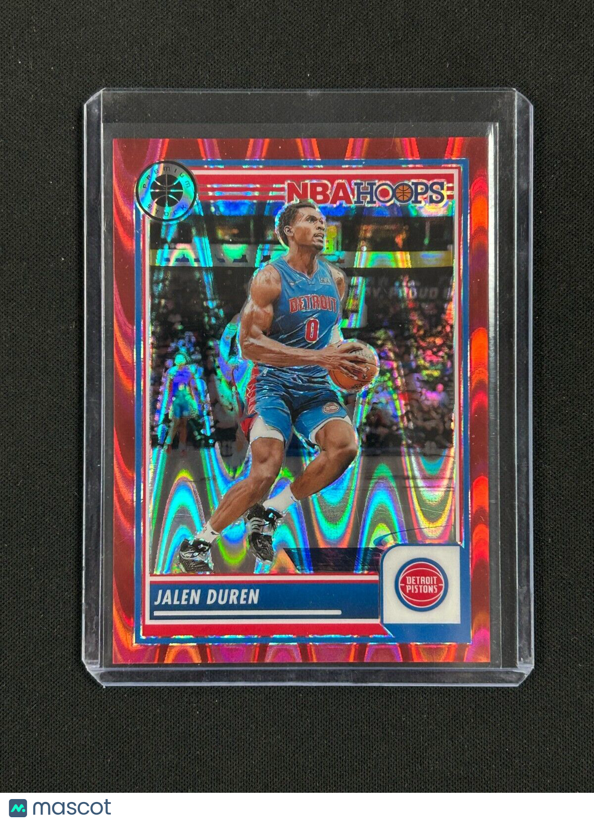 2023-24 Panini NBA Hoops Premium Stock Red Lava #274 Jalen Duren /199