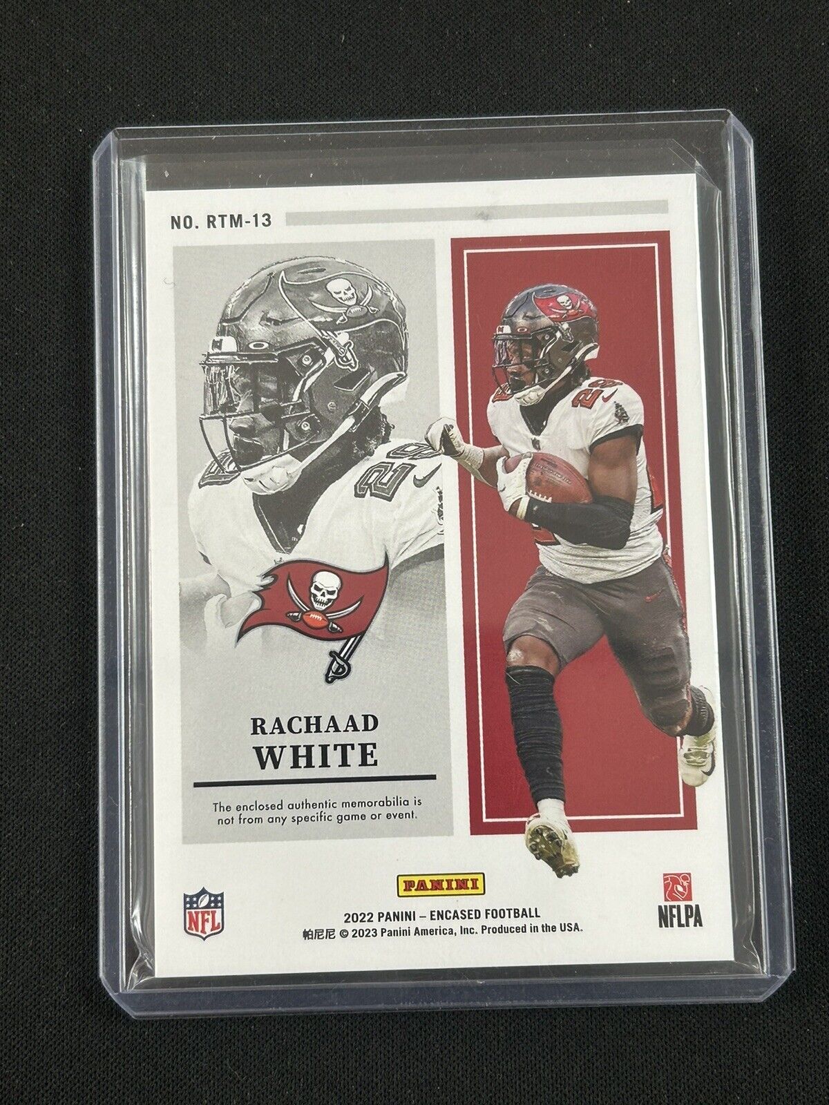 2022 Panini Encased - Rookie Triple Memorabilia Gold #RTM-13 Rachaad White /25