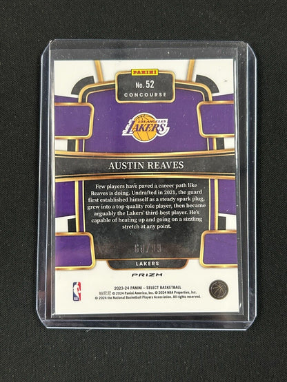 2023-24 Panini Select Purple Concourse #52 Austin Reaves /99