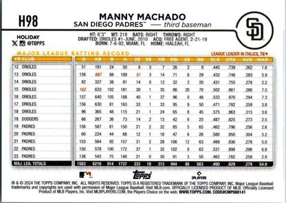 2024 Topps Holiday #H98 Manny Machado