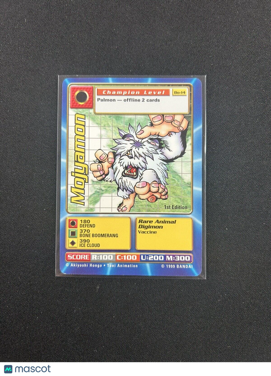 1st Edition Mojyamon Champion Level Bo-14 DIGIMON CARD 1999 BANDAI