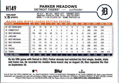 2024 Topps Holiday #H149 Parker Meadows