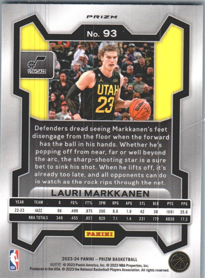 2023-24 Panini Prizm - Green Prizm #93 Lauri Markkanen