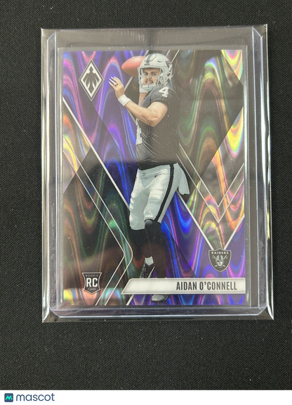 2023 Panini Phoenix - Rookies Purple Seismic #122 Aidan O'Connell /125 Raiders