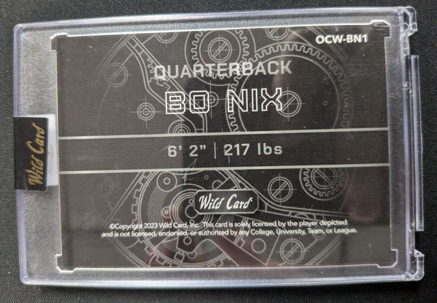 2023 Wild Card Blue On the Clock Yellow Bo Nix #OCW-BN1 (RC) 1/1