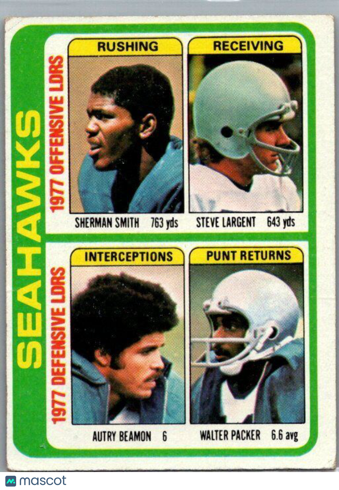 1978 Topps #526 Sherman Smith / Steve Largent / Autry Beamon / Walter Packer