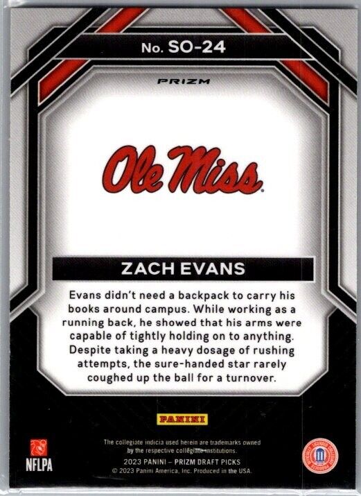 2023 Panini Prizm Draft Picks Orientation Gold  Ice #SO-24 Zach Evans (RC)