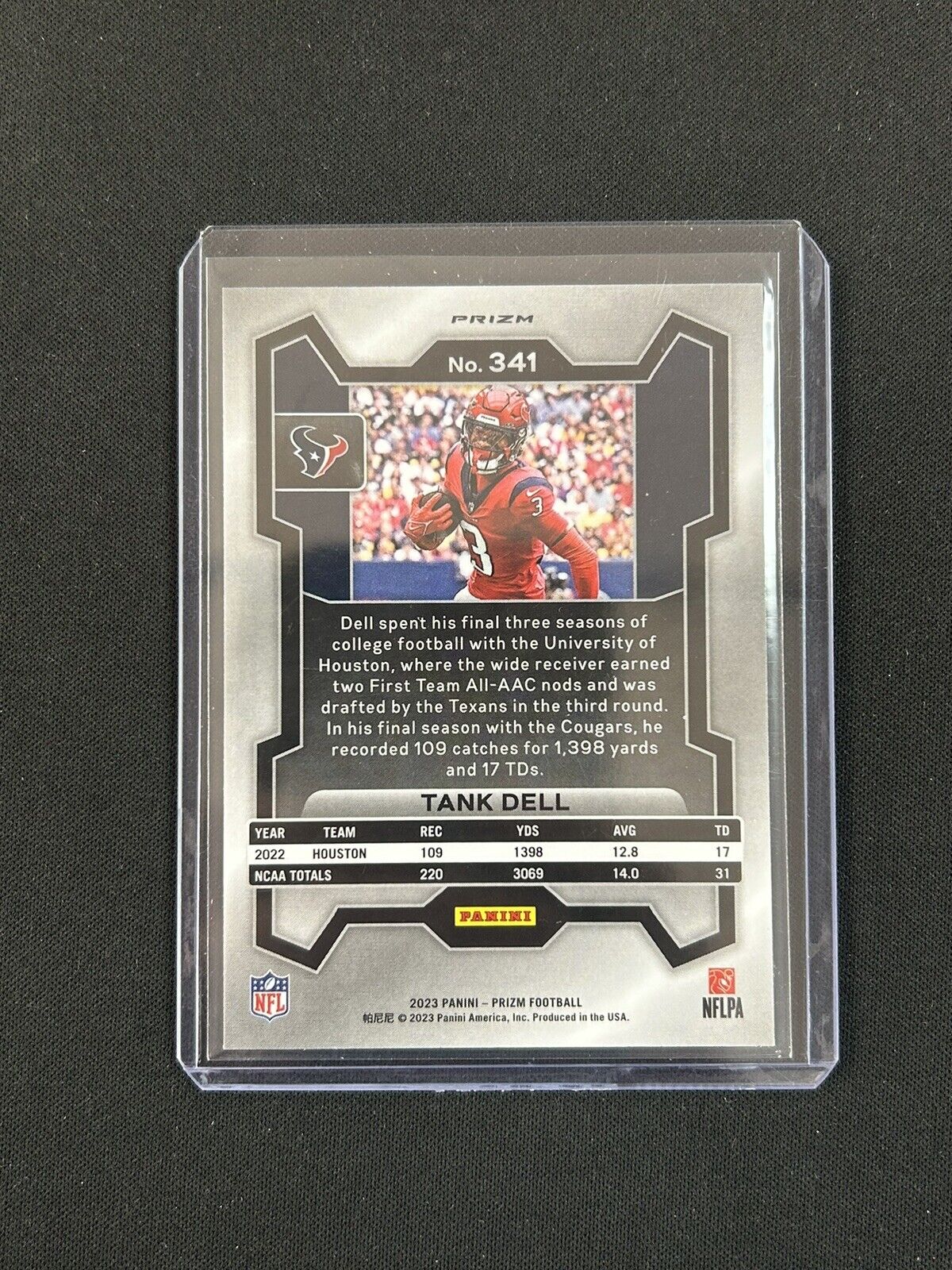 2023 Panini Prizm Football Tank Dell RC Neon Green Pulsar Prizm #341 Texans