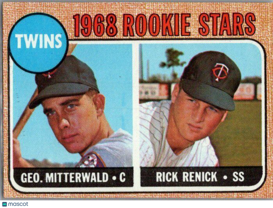 1968 Topps #301 Twins 1968 Rookie Stars (George Mitterwald / Rick Renick)