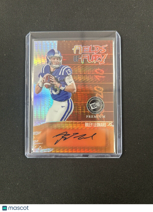 2024 Leaf Press Pass Premium Fields of Fury auto Riley Leonard /25