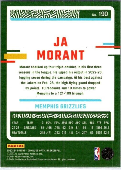 2023-24 Panini Donruss Optic - #190 Ja Morant