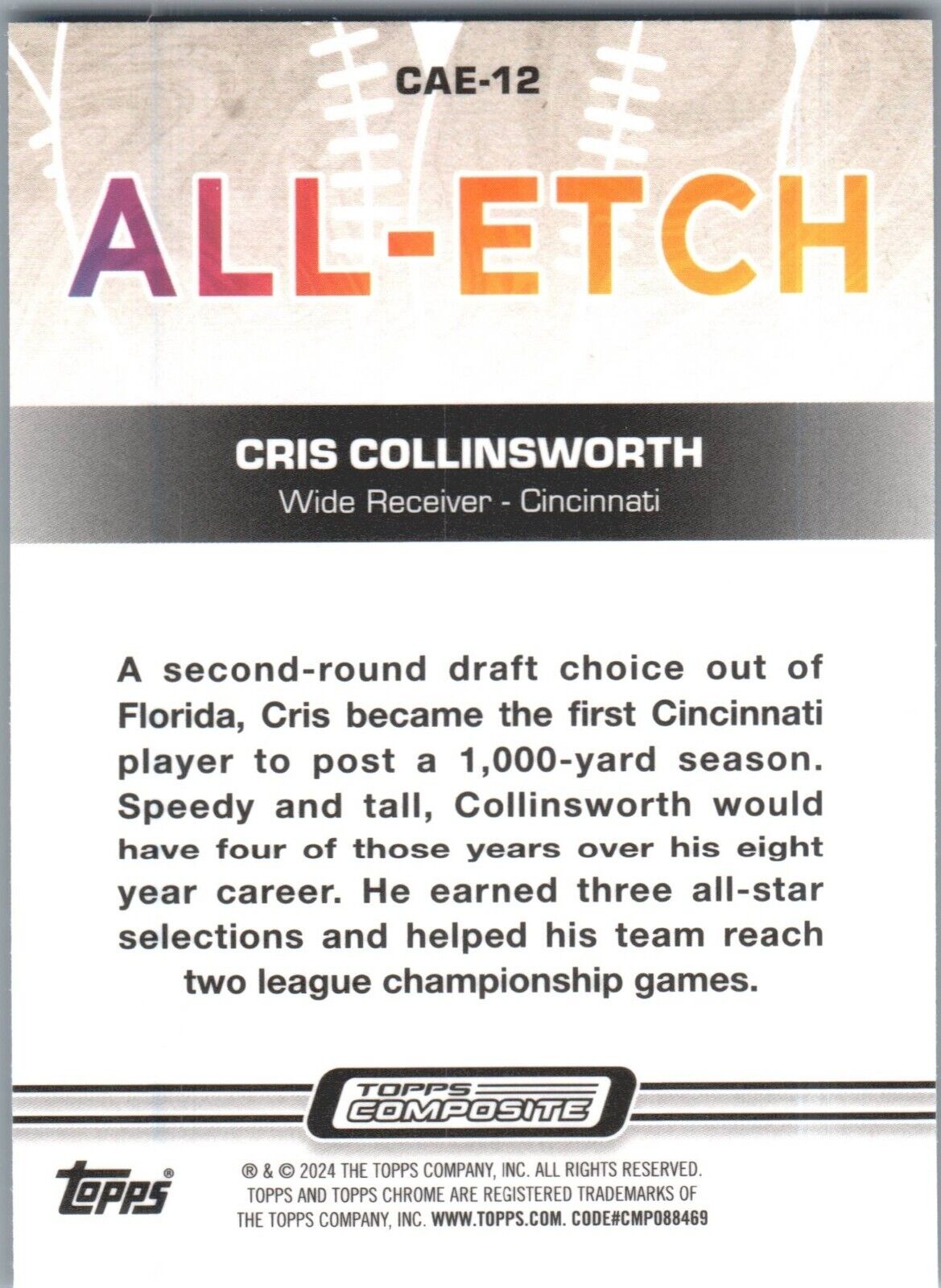 2023 Topps Composite Chrome All Etch Blue Cris Collinsworth /75