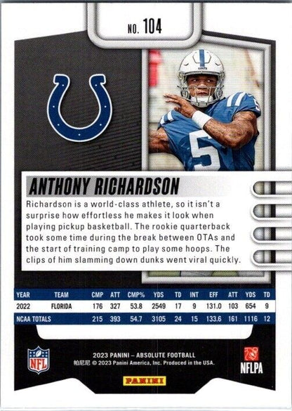 2023 Panini Absolute - Rookies #104 Anthony Richardson (RC)