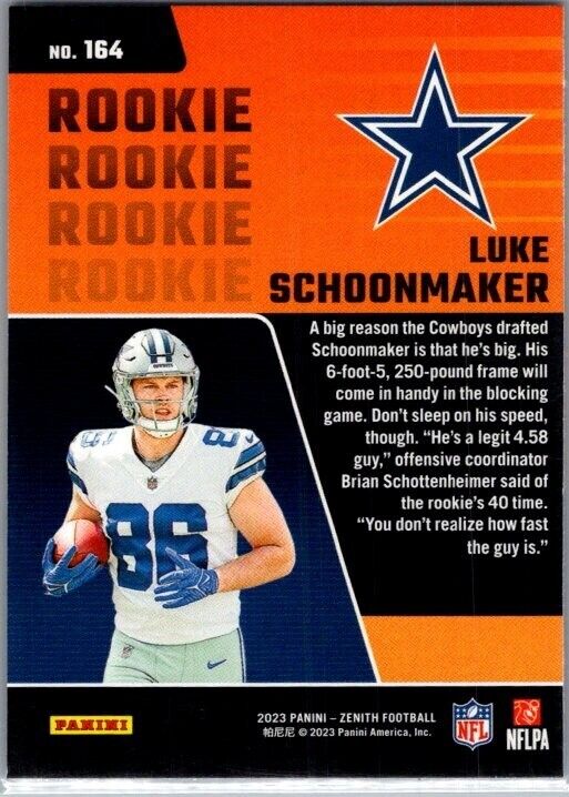 2023 Panini Zenith - #164 Luke Schoonmaker (RC)