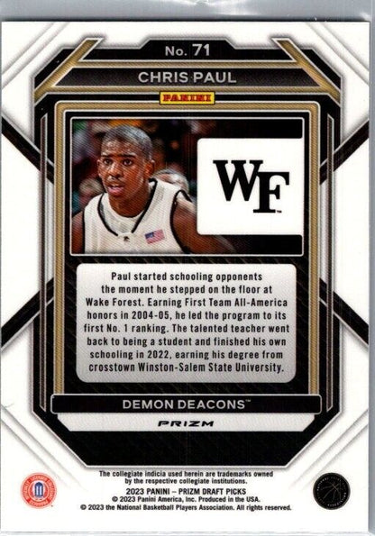 2023-24 Panini Green Prizm Draft Picks - #71 Chris Paul