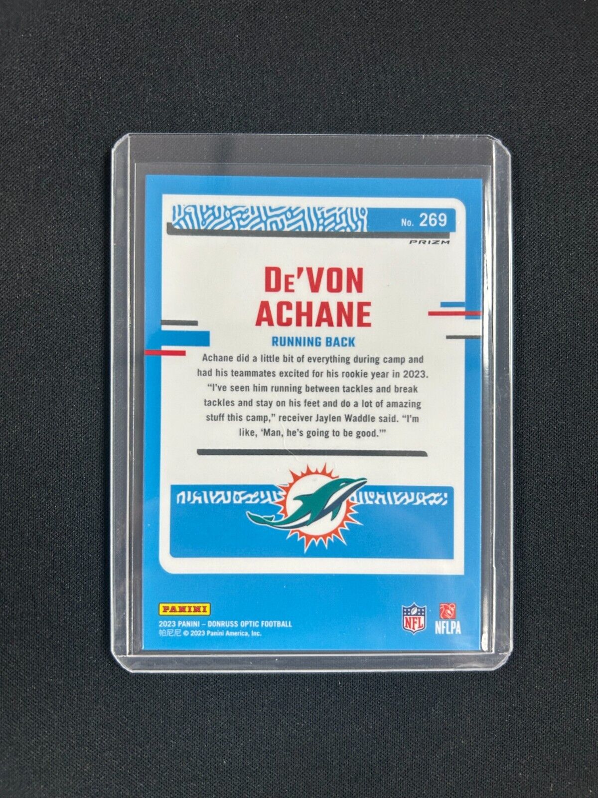 2023 Panini Donruss Optic - Rated Rookie Silver #269 De'Von Achane (RC)