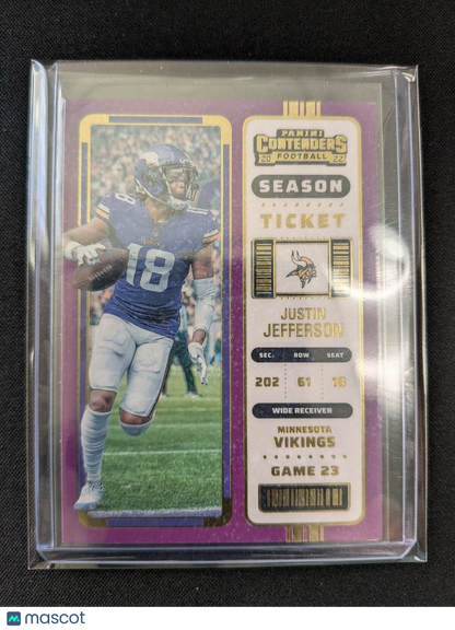 2022 Panini Contenders Purple- Season Ticket #55 Justin Jefferson SSP