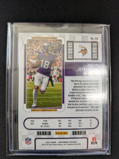 2022 Panini Contenders Purple- Season Ticket #55 Justin Jefferson SSP