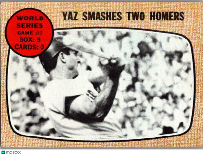 1968 Topps #152 World Series Game #2 - Yaz Smashes Two Homers