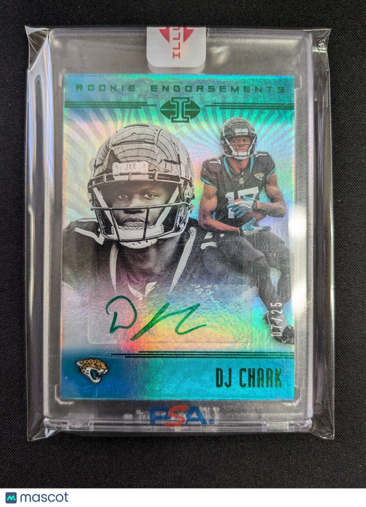 2018 PANINI ILLUSIONS ROOKIE ENDORSEMENTS GREEN DJ CHARK AUTO #'D 7/25